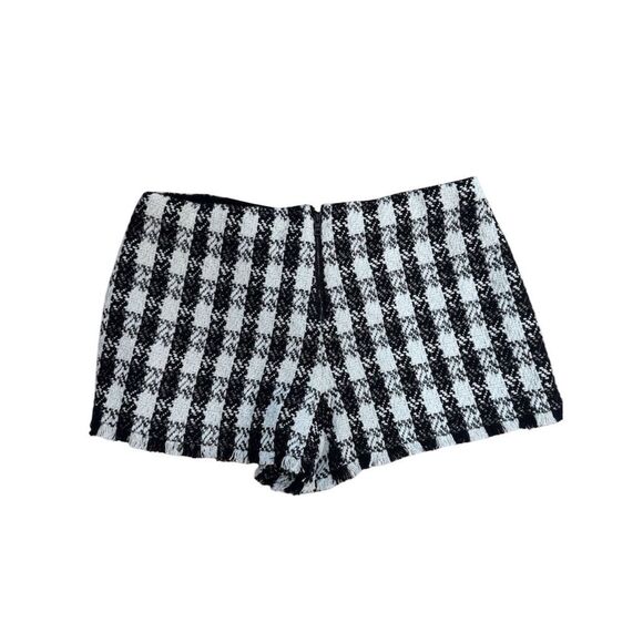 EUC Alice and Olivia Women's Tweed Check Mini Skort Black and White Size 10 - Picture 2 of 5